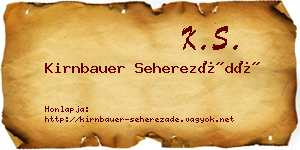Kirnbauer Seherezádé névjegykártya
